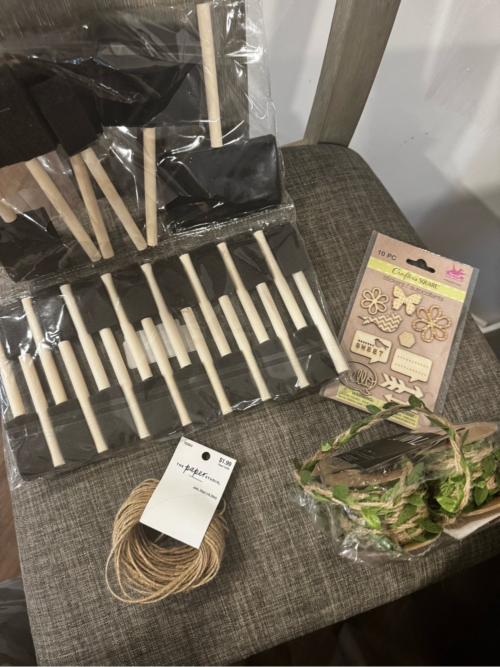 22 assorted sizes Black Foam Paint Brush Set and more for Crafts